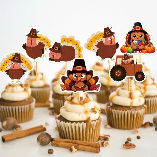 27Pcs Thanksgiving Cupcake Toppers {3}