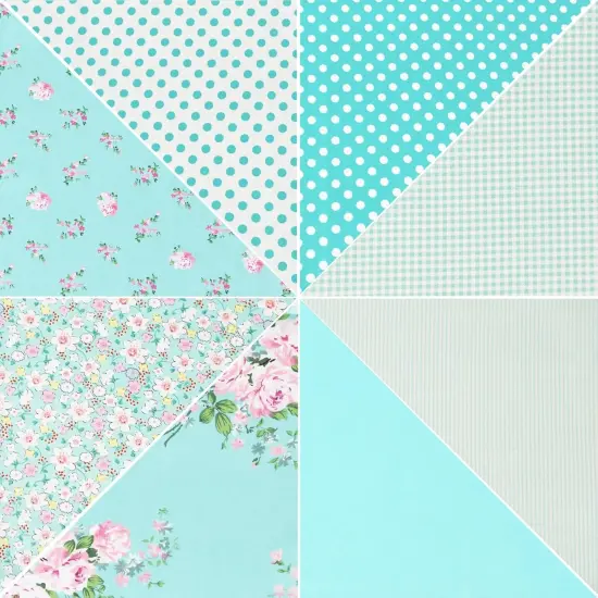 8pcs Craft Fabric Bundle 100% Cotton Quilting Fabric 18x22 Inches {3}