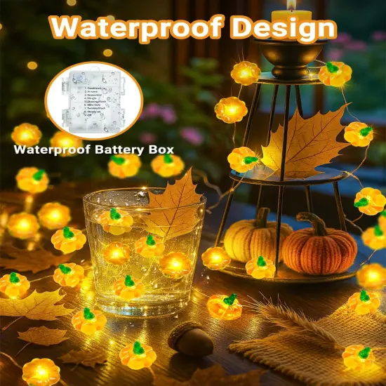 3D Pumpkin Fairy String Lights {4}