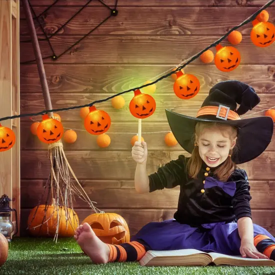 Halloween Cute Pumpkin String Lights - 8.5ft, 10 LED {3}