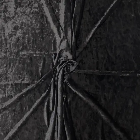 1 Yard Crushed Stretch Velvet Fabric for Apparel Costumes Leggings Tops 60" Width Black {1}