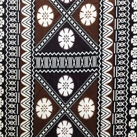 1 Yard Fijian Tapa Polyester Fabric, 36in L x 56in W Inspired Textile Golden Brown {5}