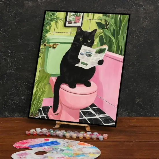 Black Cat Adult Paint by Number Kits on Canvas,16x20 Inch {4}