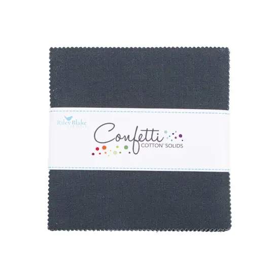 Confetti Cotton 5" Square Pack (Charm Pack / 5" Stacker) in Blackboard byfor Riley Blake (5-120-BLACKBOARD-42) {1}