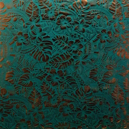 1 Yard Tropical Hibiscus & Plumeria Polyester Fabric, 36in L x 60in W Printed Foil Design Red/Fuchsia {2}