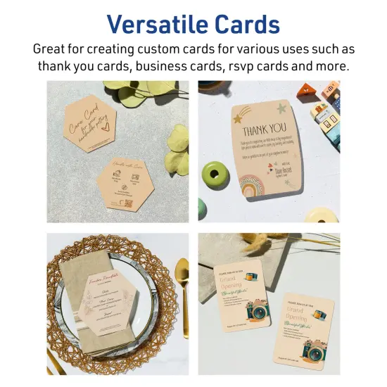 Avery Printable Arched Rectangle Flat Cards, Sure Feed Technology, 5" x 7", Matte Kraft Brown Cardstock, Laser/Inkjet Printable, 20 Total, Great for Product Branding, Marketing, and More {10}