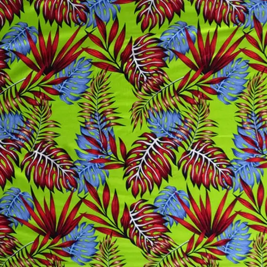 72" L x 45" W All Over Split Leaves Rayon Sarong with Fringes Teal {2}