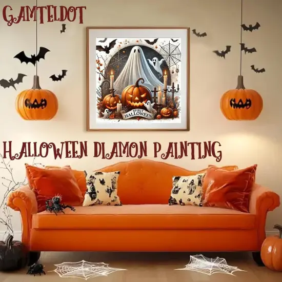 Halloween Ghost Pumpkin Diamond Art Painting Kits {3}