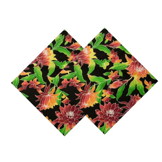 1 Yard Water Lily Floral Poly Cotton Fabric Soft Lightweight for Sewing Crafts 45 inch Width {5}