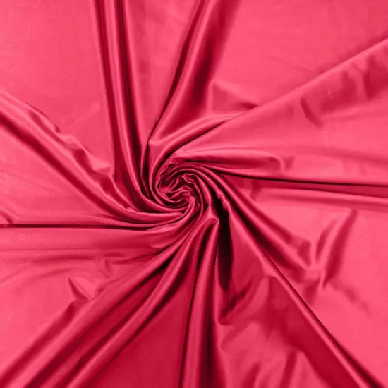 1 Yard Stretch Satin Spandex Fabric Casino Style Heavyweight Glossy Prom & Pageant Material Neon Pink {1}