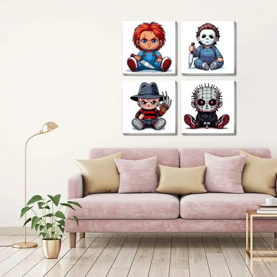 4 Pack Cartoon Horror Movies Paint by Number {3}