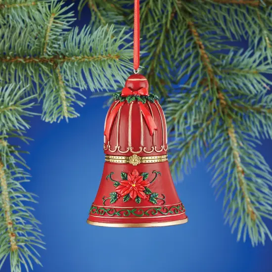 Collections Etc Hand Painted Trinket Christmas Ornaments with Opening Compartment for Small Gifts {1}