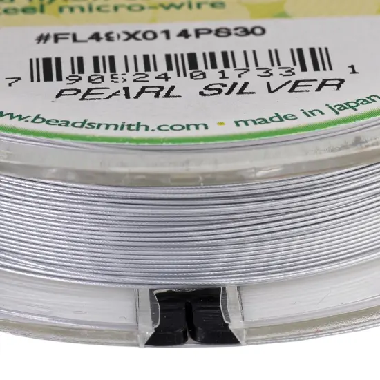 The Beadsmith Flex-Rite Beading Wire - Stainless Steel Micro Flexible Wire, 49 Strand, Pearl Silver, .014" Diameter, 30-Foot Spool, Nylon Coated {2}