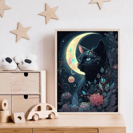 Black Cat Paint by Numbers - 12x16 Inch {3}
