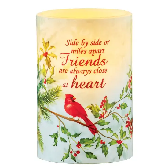 Collections Etc LED Lighted Cardinal Friend Tabletop Candle {2}
