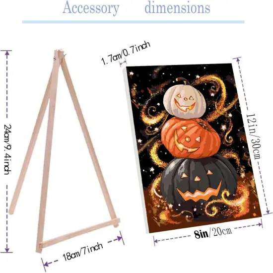 Halloween Pumpkin Paint by Numbers Kit - 12x8 Inch {4}