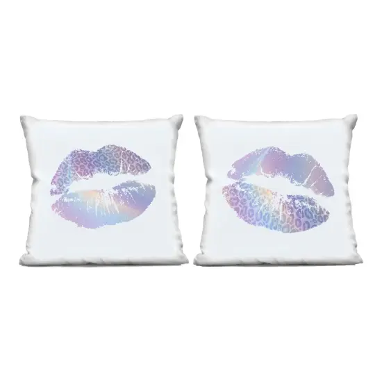 Stupell Industries Cheetah Pattern Pastel Lipstick 2pc Decorative Printed Pillow Set design by Kim Allen, 18 x 7 x 18 {1}