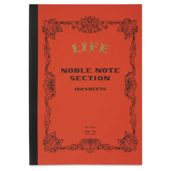 Life Noble Notebook - 7" x 10", B5, Orange, Grid {1}