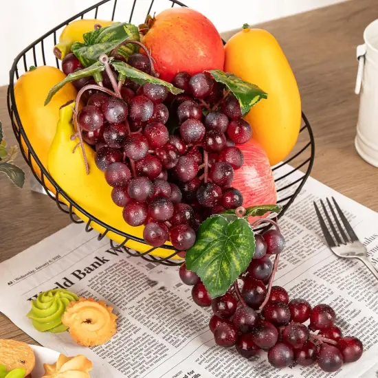 4 Bunches Plastic Lifelike Grapes - Red {3}