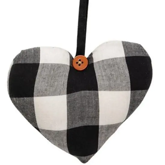 Buffalo Check Pattern Heart Ornament Red {3}