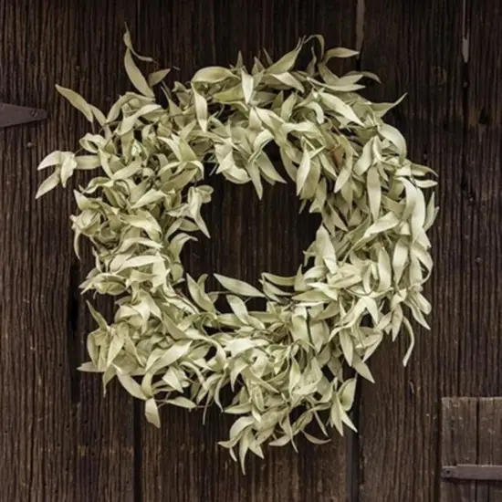 Flocked Leaves Wreath 24" {1}