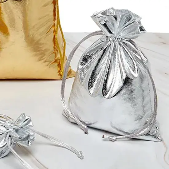 Metallic Lame Bag 6" x 10" Modern and Trendy {5}