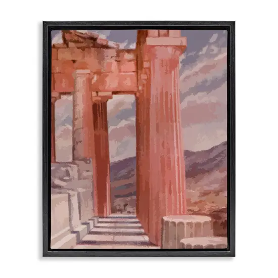 Stupell Industries Greek Architecture View Framed Floater Canvas Wall Art Design by Daphne Polselli {1}