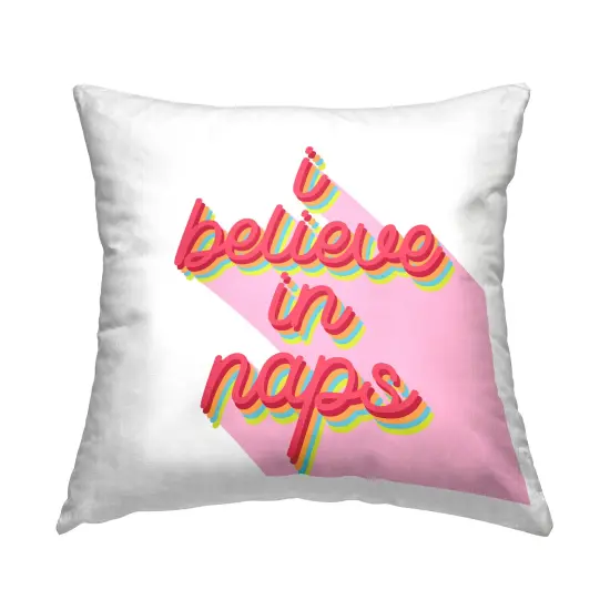 Bold Believe in Naps Design by Lil' Rue Throw Pillow  {1}