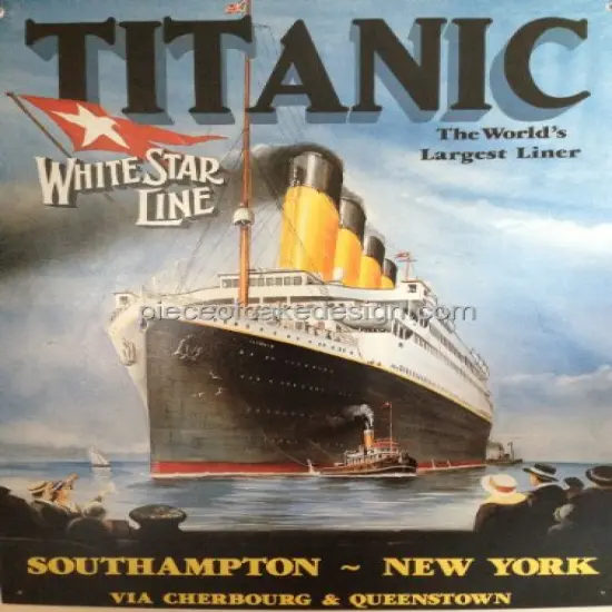 6" Round ~ Titanic World's Largest Liner Birthday ~ Edible Cake/Cupcake Topper!!! {1}