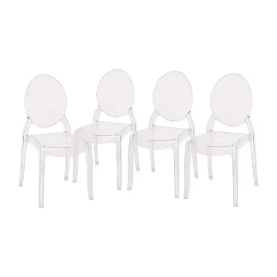 Emma and Oliver Multifunctional Polycarbonate Resin Stacking Accent Chair with Extra Wide Seat for Vanity, Dining Room, Bedroom, Outdoor Events & More Clear {2}