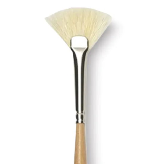 Rapha&euml;l D'Artigny Interlocked White Bristle Brush - Fan, Long Handle, Size 2 {1}