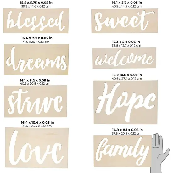Positive Wood Stencil Templates for Crafts, DIY Projects, Painting (8 Pack) {2}