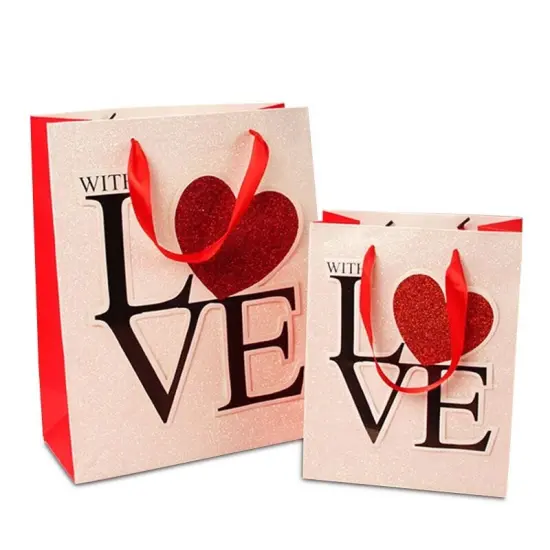 Sparkle Love Applique Euro Tote 7" x 3 7/8" x 9 1/16" Durable Elegant {4}