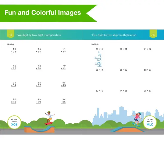 IXL Multiplication 4th Grade Math Workbooks, Mathematics Book for Kids Ages 9-10 Covering Times Table Facts and Properties, Multiplying With Multi Digit Numbers, and More {4}