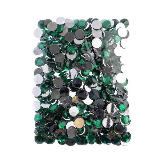 John Bead 12mm (SS50) Round Acrylic Flat Back Rhinestones, 400pcs Green {4}