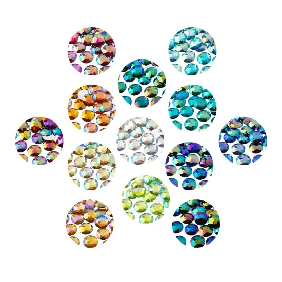 John Bead 20mm Round Acrylic Flat Back Rhinestones, 200pcs Fuchsia AB {5}