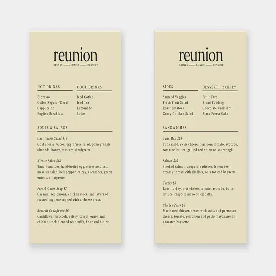 Reunion Menu {1}