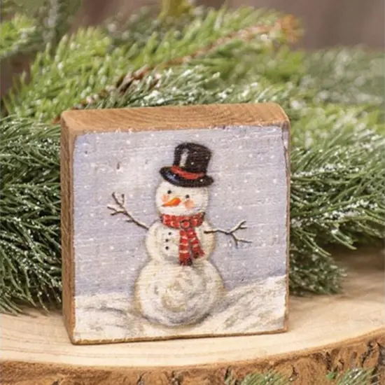 Snowman Distressed Block {1}