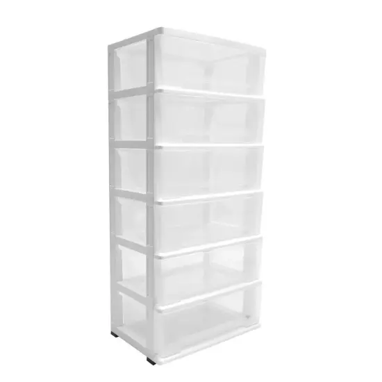 6 Drawer Rolling Storage Cabinet Bedroom Living Room Hallway Organizer Container {5}