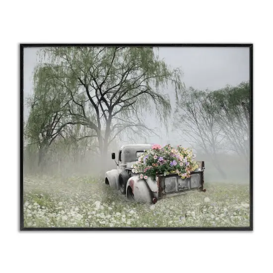 Stupell Industries Overgrown Floral Truck Framed Giclee Wall Art Design by Lori Deiter {1}