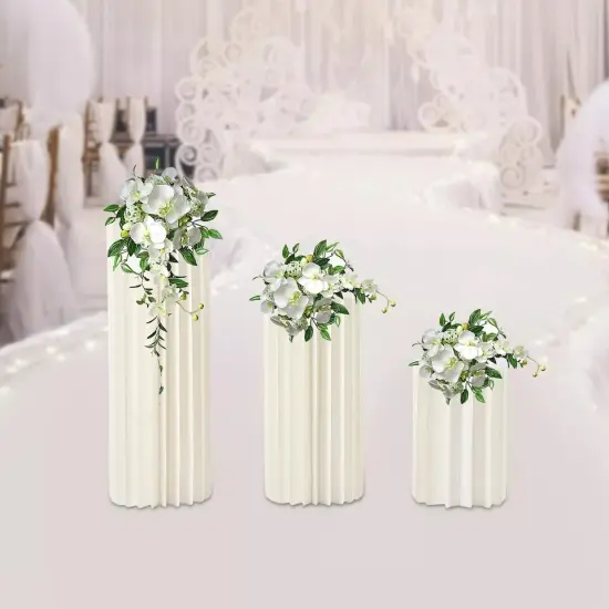 Foldable Centerpieces Cardboard Vase 3pcs Cylinder Flower Vase Stand Centerpiece {4}