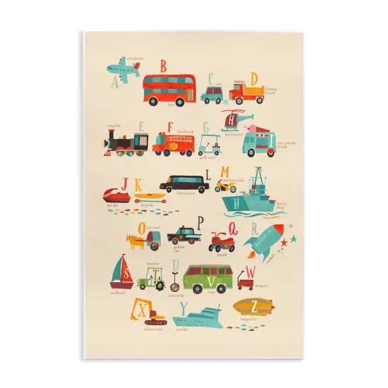 Stupell Industries Varied Transportation Alphabet Wall Plaque Art Design by Irene Chan {1}