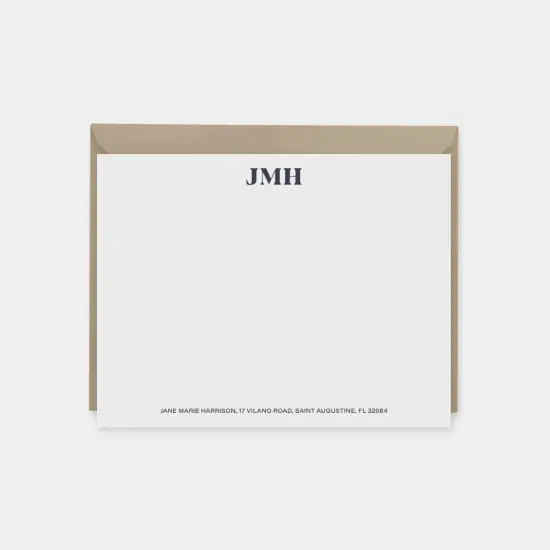 Monogram Note Cards IV, Classic Colorful {3}