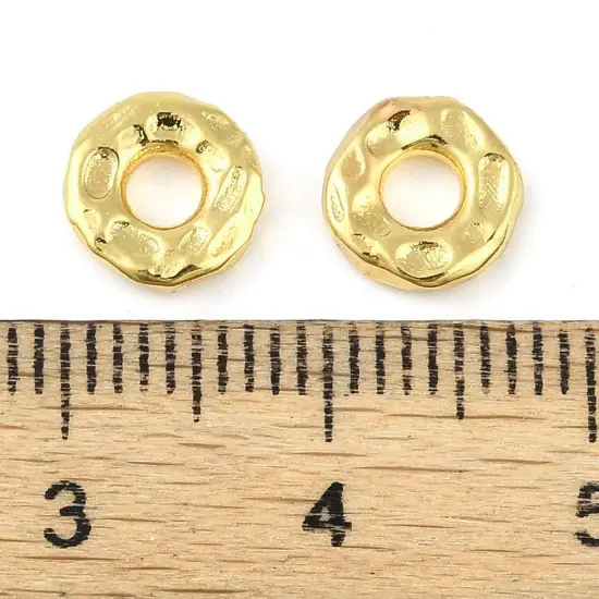 18k Gold Plated Hammered Heishi Spacer Beads - Choose Your Size {4}