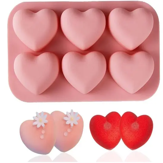 Valentine's Day Heart Shaped Silicone Mold 6 Holes {1}