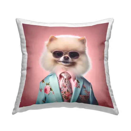 Fluffy Trendy Dog Design by RB Throw Pillow  {1}