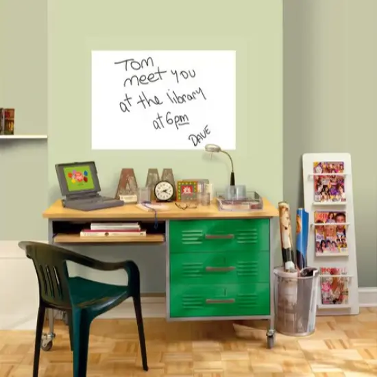 DRYTAC WallPops 24" White Peel & Stick Static Cling Dry Erase Message Board Decal {4}