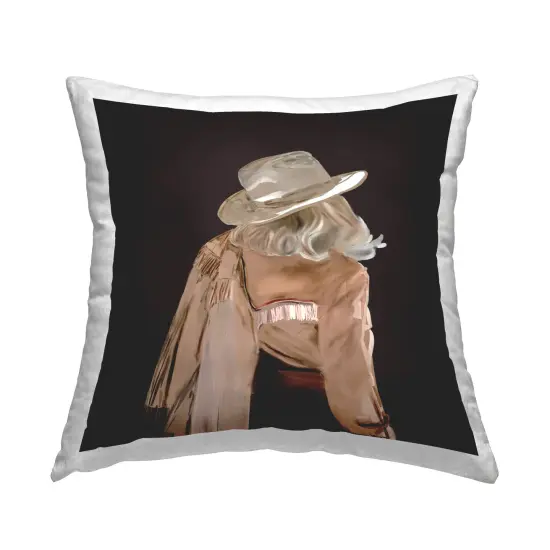 Cowgirl on Black Design by Amelia Noyes Throw Pillow  {1}