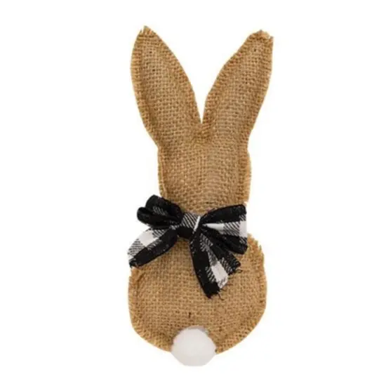 Burlap & Gingham Fabric Bunny Ornament {1}