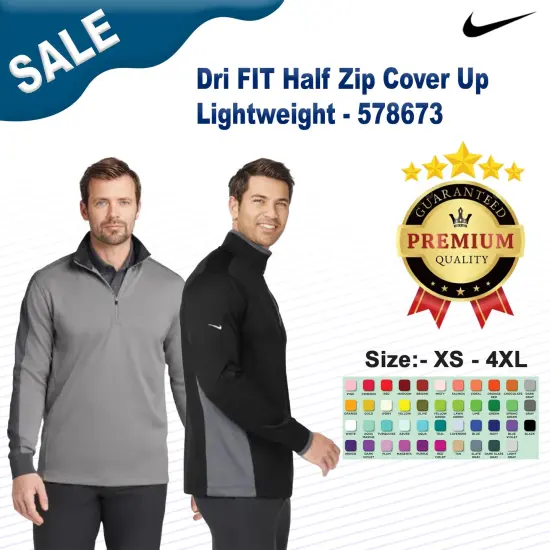 Nike&reg; DriFIT Half Zip CoverUp Lightweight Royal/ Black/ White {2}